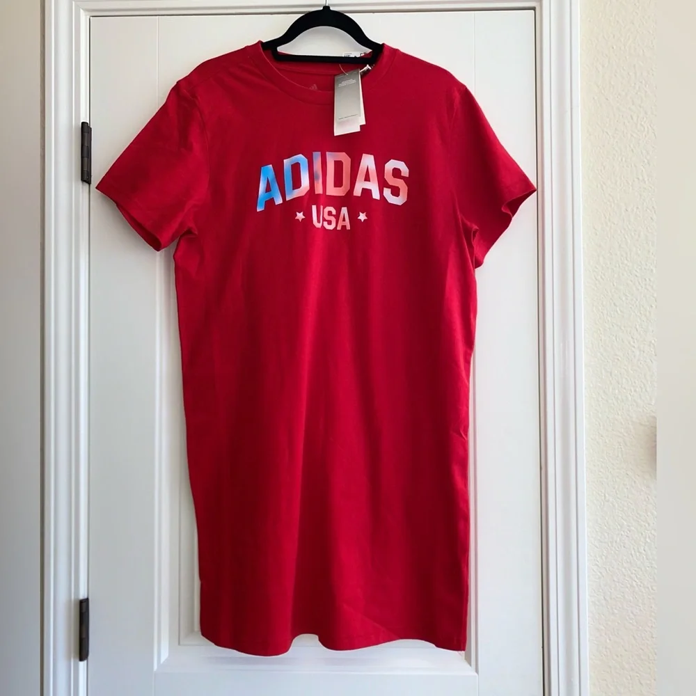 Women’s Adidas Americana T-Shirt Dress Sz Medium NWT - Picture 3 of 3